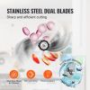 VEVOR Manual Vegetable Fruit Slicer, 0-0.5"/0-12mm Thickness Adjustable Commercial Slicer Machine, Double Feed Ports, Stainless Steel Blade Food Cutte