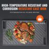 VEVOR Reversible Grill/Griddle, 9.7"x16.7" Pre-Seasoned Cast Iron Griddle, Rectangular Double Burner Griddle Pan, Non-Stick Family Pan Cookware with H