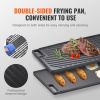 VEVOR Reversible Grill/Griddle, 9.7"x16.7" Pre-Seasoned Cast Iron Griddle, Rectangular Double Burner Griddle Pan, Non-Stick Family Pan Cookware with H