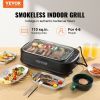 VEVOR Smokeless Indoor Grill, 110 sq.in 1500W Electric BBQ Grill with Non-Stick Surface, Adjustable Temperature, Turbo Smoke Extractor, Detachable Dis