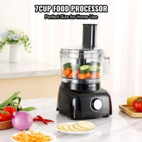 VEVOR Food Processor, 7-Cup Vegetable Chopper for Chopping, Mixing, Slicing, and Kneading Dough, 350 Watts Stainless Steel Blade Professional Electric