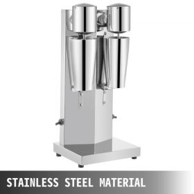 VEVOR Milkshake Maker Kit, Stainless Steel Electric Milkshake Maker, 180W Milkshake Machine, Double Head Classic Milkshake Maker with 800ml Cup, Silve