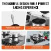 VEVOR Commercial Waffle Maker Dual-Head Round Waffle Iron 2460W Non-Stick