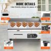 VEVOR Commercial Electric Griddle, 1600W Countertop Half-Flat Top Grill, 122℉-572℉ Adjustable Temp, 21.26x11.81x0.39in Stainless Steel Griddle Grill w