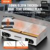 VEVOR Commercial Electric Griddle, 2800W Countertop Half-Flat Top Grill, 122℉-572℉ Adjustable Temp, 28.74x15.75x0.39in Stainless Steel Griddle Grill w