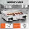 VEVOR Commercial Electric Griddle, 2800W Countertop Half-Flat Top Grill, 122℉-572℉ Adjustable Temp, 28.74x15.75x0.39in Stainless Steel Griddle Grill w