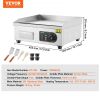 VEVOR Commercial Electric Griddle, 1700W Countertop Flat Top Grill, 122℉-572 ℉ Adjustable Temp, 17.72 x 11.81 x 0.39in Stainless Steel Griddle Grill w