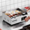 VEVOR Commercial Electric Griddle, 1700W Countertop Flat Top Grill, 122℉-572 ℉ Adjustable Temp, 17.72 x 11.81 x 0.39in Stainless Steel Griddle Grill w