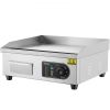 VEVOR Commercial Electric Griddle, 1700W Countertop Flat Top Grill, 122℉-572 ℉ Adjustable Temp, 17.72 x 11.81 x 0.39in Stainless Steel Griddle Grill w
