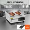 VEVOR Commercial Electric Griddle, 1700W Countertop Flat Top Grill, 122℉-572 ℉ Adjustable Temp, 14.17 x 11.81 x 0.39in Stainless Steel Griddle Grill w