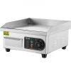 VEVOR Commercial Electric Griddle, 1700W Countertop Flat Top Grill, 122℉-572 ℉ Adjustable Temp, 14.17 x 11.81 x 0.39in Stainless Steel Griddle Grill w