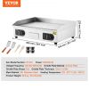 VEVOR Commercial Electric Griddle, 2800W Countertop Flat Top Grill, 122℉-572 ℉ Adjustable Temp, 25.98 x 15.75 x 0.39in Stainless Steel Griddle Grill w