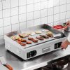 VEVOR Commercial Electric Griddle, 2800W Countertop Flat Top Grill, 122℉-572 ℉ Adjustable Temp, 25.98 x 15.75 x 0.39in Stainless Steel Griddle Grill w