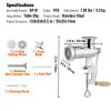 VEVOR Manual Meat Grinder, All Parts Stainless Steel, Hand Operated Meat Grinding Machine with Tabletop Clamp, 2 Grinding Plates & Sausage Stuffer, Id