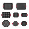 Baking Pan Set 8-Piece Nonstick Carbon Steel Bakeware Set with Silicone Handle