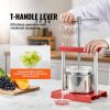 VEVOR Fruit Wine Press, 0.8 Gallon/3L, 2 Stainless Steel Barrels, Manual Juice Maker, Cider Apple Grape Tincture Vegetables Honey Olive Oil Making Pre