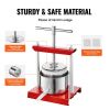 VEVOR Fruit Wine Press, 0.8 Gallon/3L, 2 Stainless Steel Barrels, Manual Juice Maker, Cider Apple Grape Tincture Vegetables Honey Olive Oil Making Pre