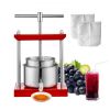 VEVOR Fruit Wine Press, 0.8 Gallon/3L, 2 Stainless Steel Barrels, Manual Juice Maker, Cider Apple Grape Tincture Vegetables Honey Olive Oil Making Pre