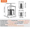 VEVOR Fruit Wine Press, 1.6 Gallon/6L, 2 Stainless Steel Barrels, Manual Juice Maker, Cider Apple Grape Tincture Vegetables Honey Olive Oil Making Pre