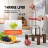 VEVOR Fruit Wine Press, 0.53 Gallon/2L, 2 Stainless Steel Barrels, Manual Juice Maker, Cider Apple Grape Tincture Vegetables Honey Olive Oil Making Pr