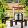 VEVOR Fruit Wine Press, 0.53 Gallon/2L, 2 Stainless Steel Barrels, Manual Juice Maker, Cider Apple Grape Tincture Vegetables Honey Olive Oil Making Pr