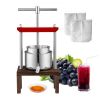 VEVOR Fruit Wine Press, 0.53 Gallon/2L, 2 Stainless Steel Barrels, Manual Juice Maker, Cider Apple Grape Tincture Vegetables Honey Olive Oil Making Pr