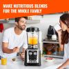 VEVOR Professional Blender, Commercial Countertop Blenders, 68 oz Jar Blender Combo, Stainless Steel 3 Functions Blender, for Frozen Drinks, Shakes, S