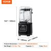 VEVOR Professional Blender with Shield, Commercial Countertop Blenders, 68 oz  Blender Combo, Stainless Steel 9 Speed & 5 Functions Blender, for Shake