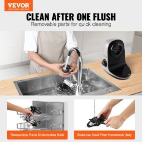 VEVOR Slow Masticating Juicer, Cold Press Juicer Machine with Reverse Function, Quiet Motor Slow Juicer, Juice Extractor Maker Easy to Clean with Brus