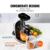 VEVOR Slow Masticating Juicer, Cold Press Juicer Machine with Reverse Function, Quiet Motor Slow Juicer, Juice Extractor Maker Easy to Clean with Brus