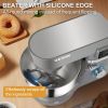 VEVOR Stand Mixer, 660W Electric Dough Mixer with 6 Speeds LCD Screen Timing, Tilt-Head Food Mixer with 5.8 Qt Stainless Steel Bowl, Dough Hook, Flat