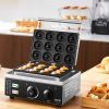 VEVOR Electric Donut Maker, 1550W Commercial Doughnut Machine with Non-stick Surface, 12 Hole Double-Sided Heating Waffle Machine Makes 12 Doughnuts,