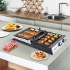 VEVOR Commercial Electric Griddle, 14.5" 1500W Indoor Countertop Grill, Stainless Steel Restaurant Teppanyaki Grill with Non Stick Iron Cooking Plate,