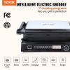 VEVOR 7 IN 1 Commercial Electric Griddle, 14.4" 1800W Indoor Countertop Grill, Stainless Steel Restaurant Teppanyaki Grill with Non Stick Iron Cooking
