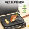 VEVOR 7 IN 1 Commercial Electric Griddle, 14.4" 1800W Indoor Countertop Grill, Stainless Steel Restaurant Teppanyaki Grill with Non Stick Iron Cooking