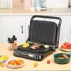 VEVOR 7 IN 1 Commercial Electric Griddle, 14.4" 1800W Indoor Countertop Grill, Stainless Steel Restaurant Teppanyaki Grill with Non Stick Iron Cooking