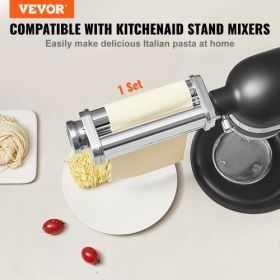 VEVOR Pasta Attachment for KitchenAid Stand Mixer, Stainless Steel Pasta Sheet Roller Attachment, Pasta Maker Machine Accessory with 8 Adjustable Thic
