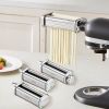 VEVOR Pasta Attachment for KitchenAid Stand Mixer, Stainless Steel Pasta Roller Cutter Set Including Pasta Sheet Roller, Spaghetti and Fettuccine Cutt