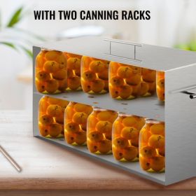 VEVOR Water Bath Canner, 15 Quart Stove Top Canner Pot, Boiling Water Canners with 2 Canning Racks, 304 Food Grade Stainless Steel Large Stock Pot, Fl