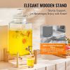 VEVOR Beverage Dispenser, 2.5 Gallon Drink Dispensers for Parties, Glass Juice Dispenser with Stand, Stainless Steel Spigot, Iced Tea Lemonade Juice W