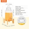VEVOR Beverage Dispenser, 2.5 Gallon Drink Dispensers for Parties, Glass Juice Dispenser with Stand, Stainless Steel Spigot, Iced Tea Lemonade Juice W