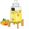 VEVOR Beverage Dispenser, 2.5 Gallon Drink Dispensers for Parties, Glass Juice Dispenser with Stand, Stainless Steel Spigot, Iced Tea Lemonade Juice W
