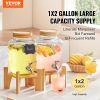 VEVOR Beverage Dispenser, 1 Gallon Drink Dispensers for Parties,2PC, Glass Juice Dispenser with Stand, Stainless Steel Spigot, Iced Tea Lemonade Juice