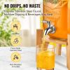 VEVOR Beverage Dispenser, 1 Gallon Drink Dispensers for Parties,2PC, Glass Juice Dispenser with Stand, Stainless Steel Spigot, Iced Tea Lemonade Juice