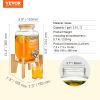 VEVOR Beverage Dispenser, 1 Gallon Drink Dispensers for Parties,2PC, Glass Juice Dispenser with Stand, Stainless Steel Spigot, Iced Tea Lemonade Juice