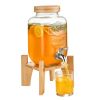 VEVOR Beverage Dispenser, 1 Gallon Drink Dispensers for Parties,2PC, Glass Juice Dispenser with Stand, Stainless Steel Spigot, Iced Tea Lemonade Juice
