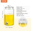 VEVOR Beverage Dispenser, 2 Gallon Drink Dispensers for Parties, Glass Juice Dispenser with Stainless Steel Spigot, Iced Tea Lemonade Juice Water Disp