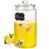 VEVOR Beverage Dispenser, 2 Gallon Drink Dispensers for Parties, Glass Juice Dispenser with Stainless Steel Spigot, Iced Tea Lemonade Juice Water Disp