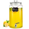 VEVOR Beverage Dispenser, 2 Gallon Drink Dispensers for Parties, Glass Juice Dispenser with Stainless Steel Spigot, Iced Tea Lemonade Juice Water Disp
