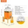 VEVOR Beverage Dispenser, 1.5 Gallon Drink Dispensers for Parties, Glass Juice Dispenser with Stand, Stainless Steel Spigot, Iced Tea Lemonade Juice W